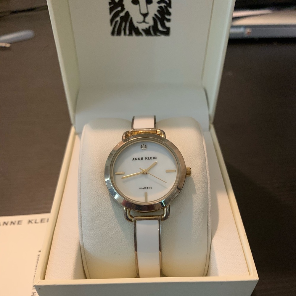 Anne Klein White/Gold Ceramic Watch